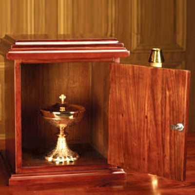 Wooden Tabernacle with IHS Cross Design (Series WS942)