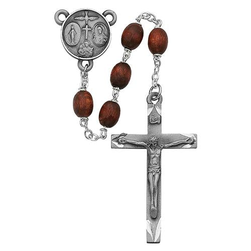 6X8mm Black Wood Oval Rosary (Style: 137D/F)