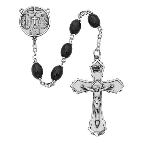 6X8mm Black Wood Rosary (Style: 139D/F)
