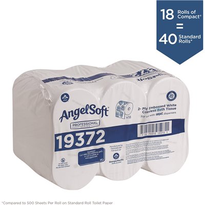 Compact Coreless High Capacity Toilet Paper 2-Ply