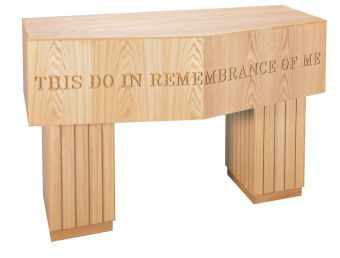 Wooden Communion Table with Lettering, 60" x 30" (Style 3707)