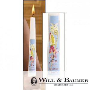 Confirmation Candle: Come Holy Spirit, Spanish (Case of 24)