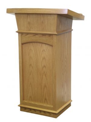 Wooden Lectern with Two Inside Shelves (Style 520)