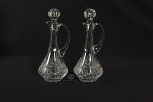7 Ounce Leadded Glass Cruets with Etched Crystal Design (Style ZW404)