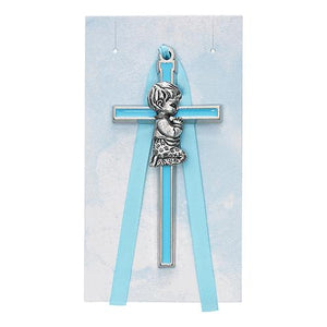 3 1/2" Blue Boy Crib Cross (Style: PW14-B)