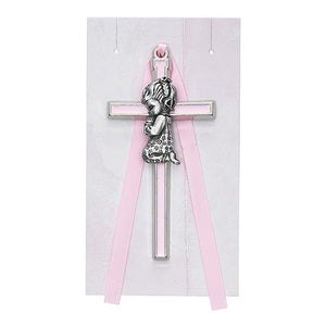 3 1/2" Pink Girl Crib Cross (Style: PW14-P)