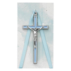 3.75" Blue Crib Crucifix (Style: PW21)