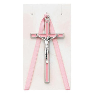 3.75" Pink Crib Crucifix (Style: PW20)