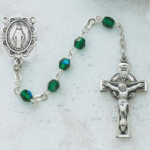 3mm Green Irish Rosary (Style: C49DW)