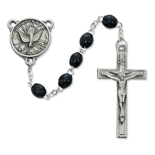 4 X 6 Black Wood Holy Spirit Rosary (Style: R447DF)