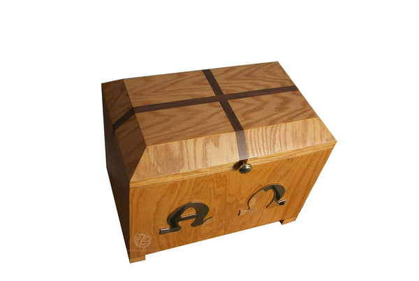 Ossuary Featuring Wood Construction with Brass Detail (Style 9801)
