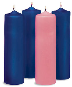 Sarum Blue Advent Pillar Set: 3" x  12"(Style: 48076)