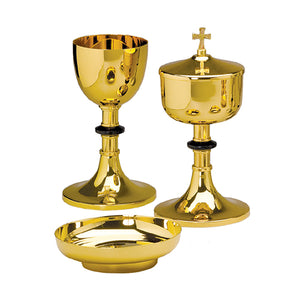 High polished gold Chalice with Paten Set (Style 480A)