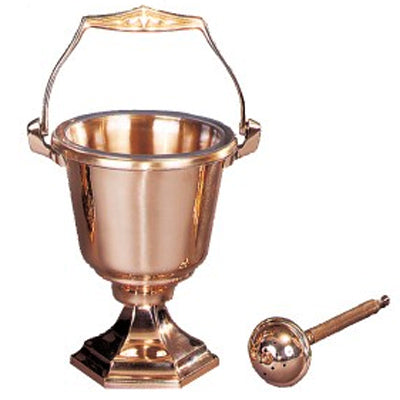 Holy Water Pot & Sprinkler: Bronze Finish (Series 245-29)