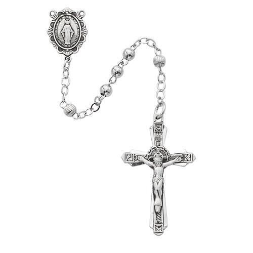 4mm All Sterling Rosary (Style: R547LF)