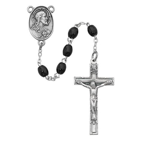 4X6mm Black Wood Rosary (Style: 942D/F)