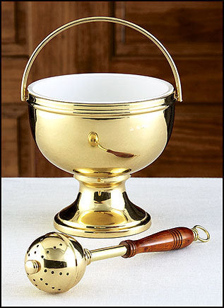 Gold Holy Water Pot with Sprinkler Set (Series MS881)