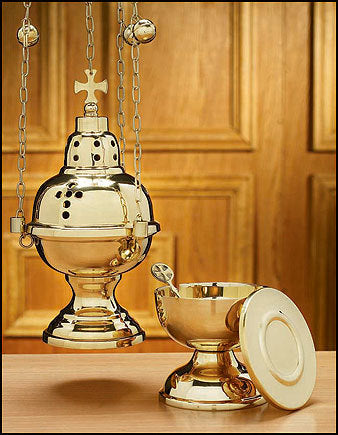 Eastern Rite Censer with 12 Bells and Boat Set (Series NS694)