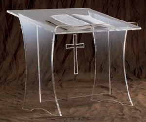 Acrylic Table Top Lectern with Cross (Style 3310)