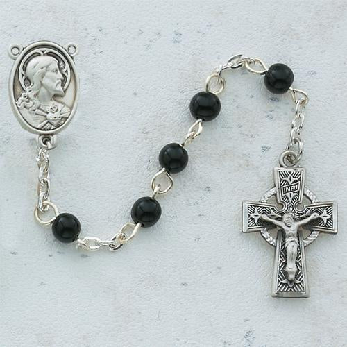 5mm Black Celtic Rosary (Style: C24RB)