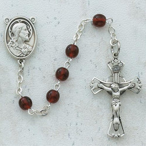 5mm Garnet Rosary (Style: C40B)