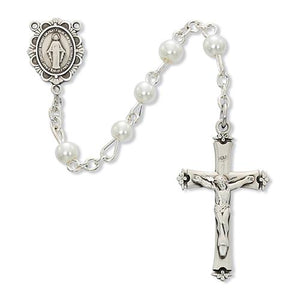 5mm White Pearl Rosary (Style: C18W)