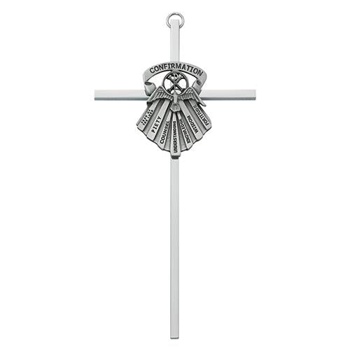 6" Silver Confirmation Cross (Style: 77-04)