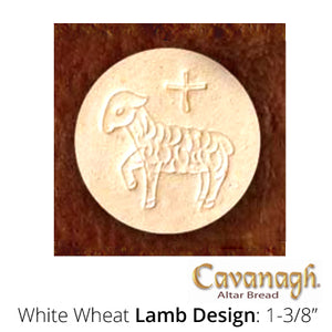White Wheat Altar Bread: 1-3/8" Dia. (Lamb Design)