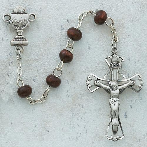 6mm Brown Wood Rosary (Style: C7B)