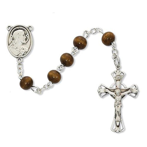 6mm Brown Wood Rosary (Style: C8B)