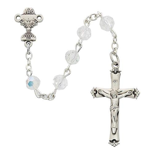 6mm Crystal Communion Rosary (Style: 586W)