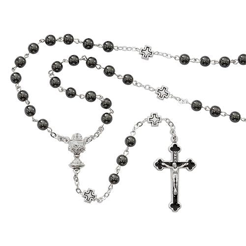 6mm Hematite Communion Rosary (Style: R670B)