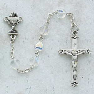 6X6 Crystal Heart Communion Rosary (Style: 465W)
