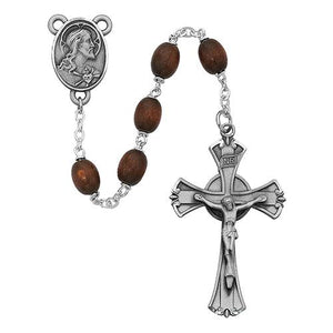 6X8mm Brown Wood Rosary (Style: 600D/F)