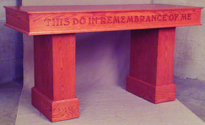 Wooden Communion Table with Lettering, 60" x 24" (Style 475)