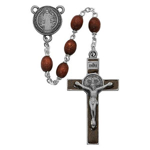 7mm Brown St. Benedict Rosary (Style: R390DF)