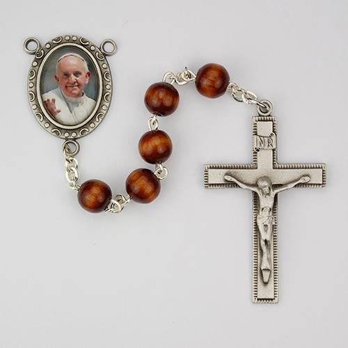 7mm Brown Wood Pope Francis (Style: R540DF)