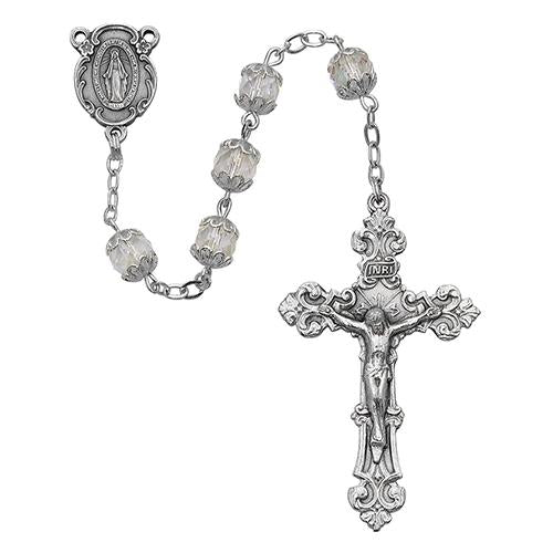 7mm Crystal Ab Capped Rosary (Style: 701S-CR/F)