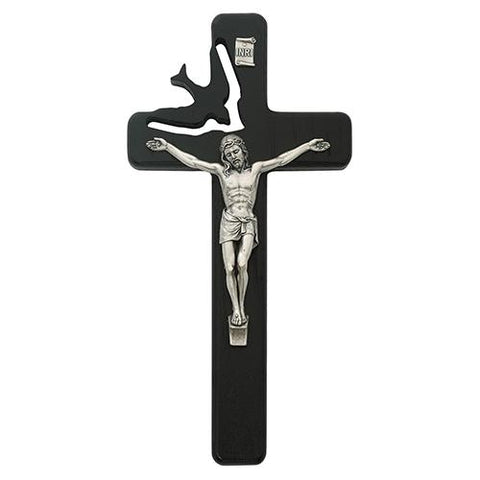 8" Black Holy Spirit Crucifix (Style: 77-07)