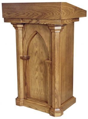 Wooden Lectern with Two Shelves (Style 530)