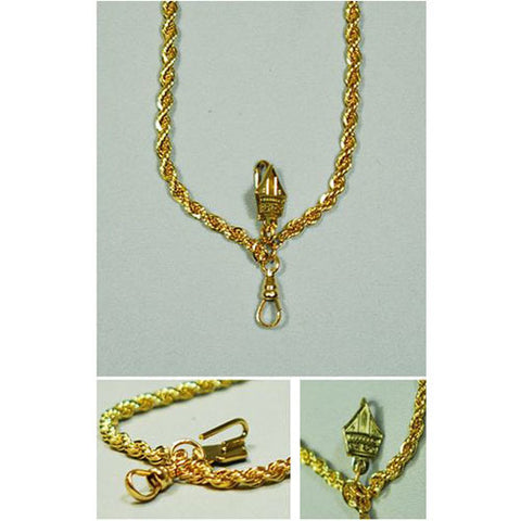 Brass Chain in French Rope Style, Gold Plated  (Style 4339)