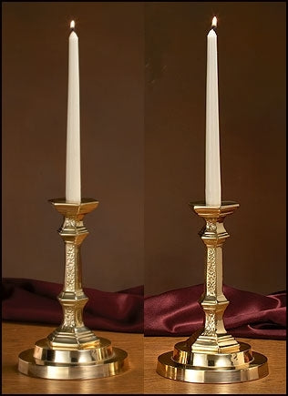 Set of 2 Budded Candlesticks with Filigree Design