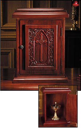 Wooden Tabernacle with IHS Cross Design (Series WS942)