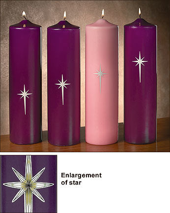 Advent Pillar Set: Star of Bethlehem 3" (Style: CBS 48070)