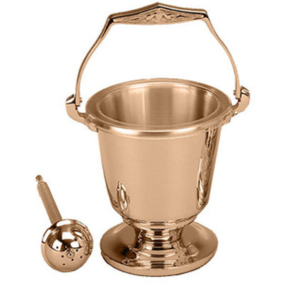 Holy Water Pot & Sprinkler: Bronze Finish (Series 401-29)