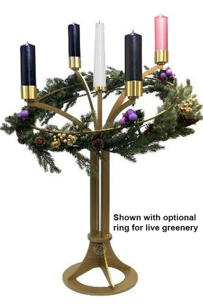 Standing Advent Wreath with Artificial Greenery (Style 3925)