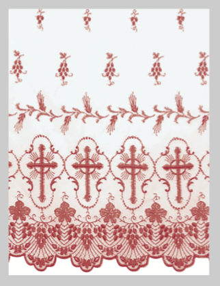 Beau Veste Sheer Nylon Alb w/ Cross Embroidery (Style 1830)
