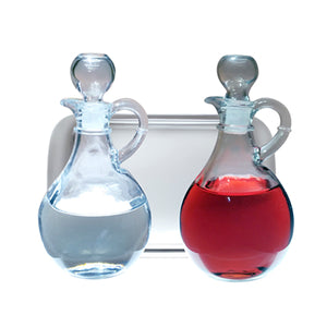 10 Ounce Clear Glass Cruet and Tray Set (Style ZW10SET)