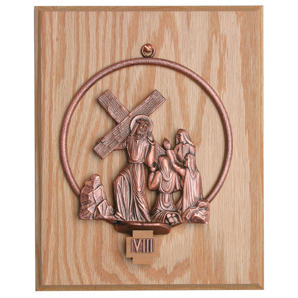 Stations of the Cross Mounted on Oak Panel (Style K781)