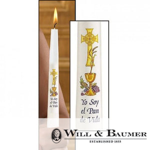 Communion Candle: Chalice and Grapes, Spanish